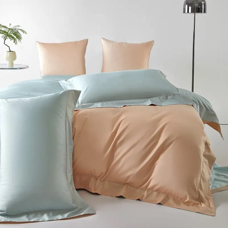 Ensemble de housse de couette Dream Peach Blue (coton égyptien)