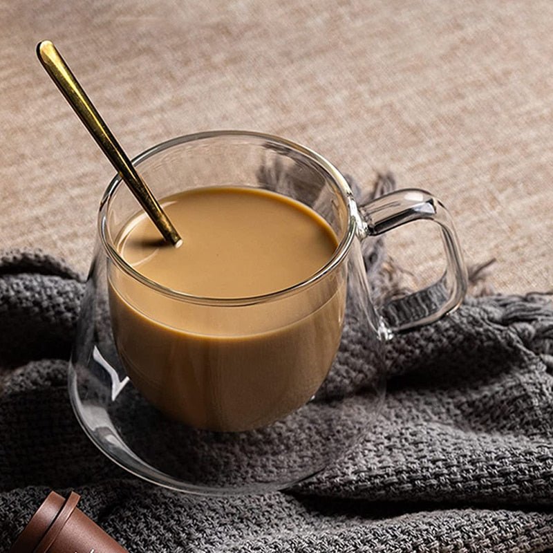 Doppelte Kaffeetasse aus Glas