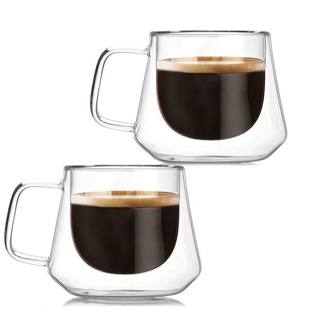 Doppelte Kaffeetasse aus Glas