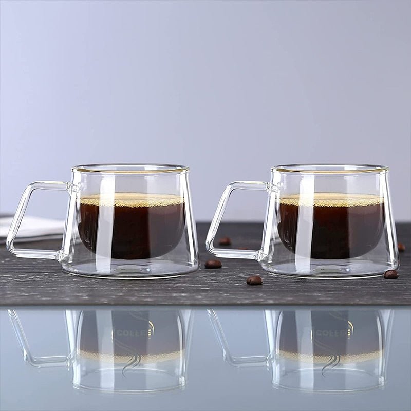 Dubbel glas kaffemugg