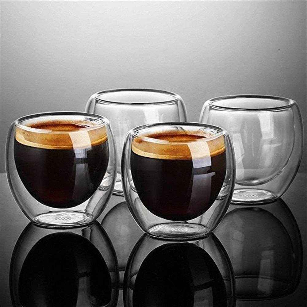 Doppelwandige Espressotasse aus Glas