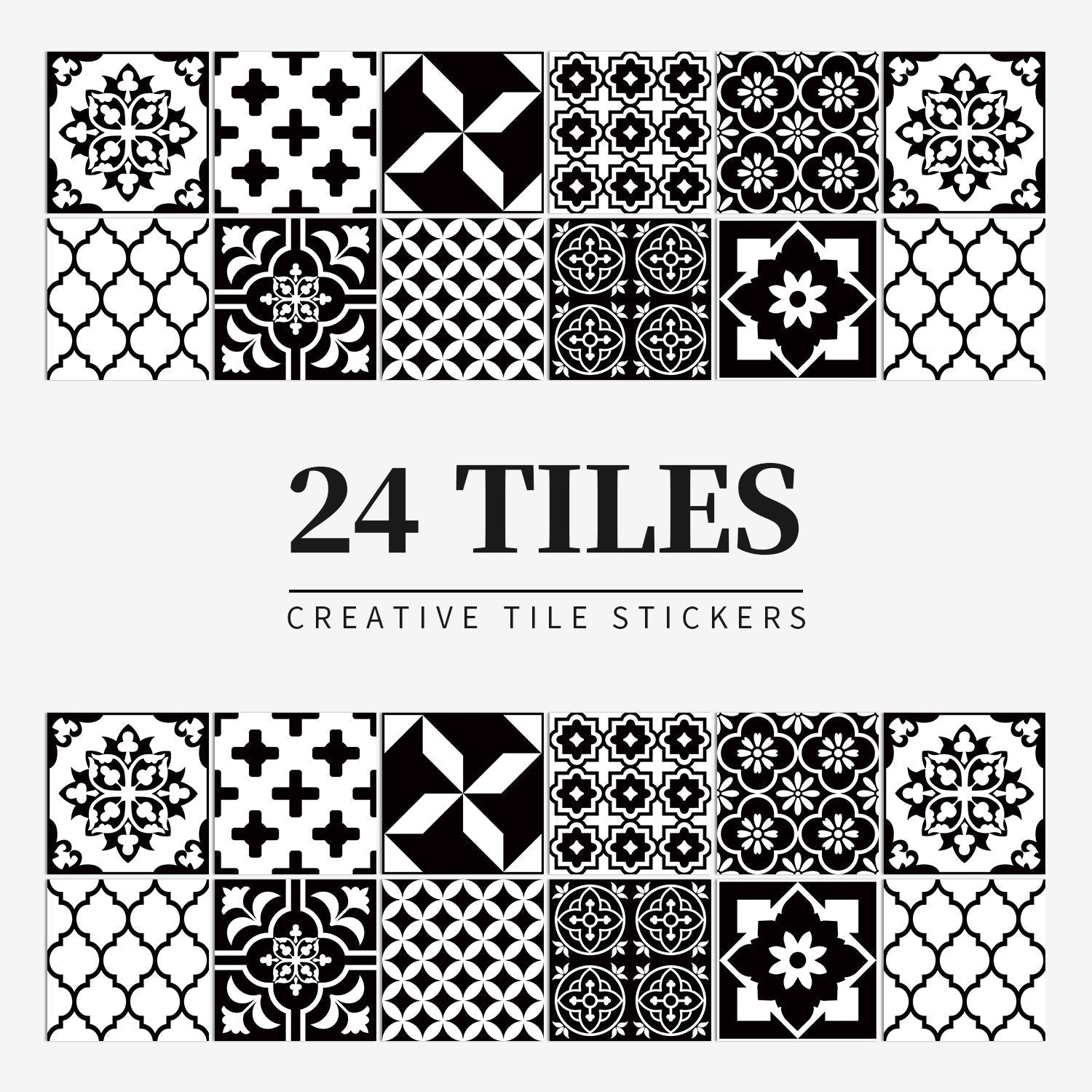 24 pieces of European mandala tiles