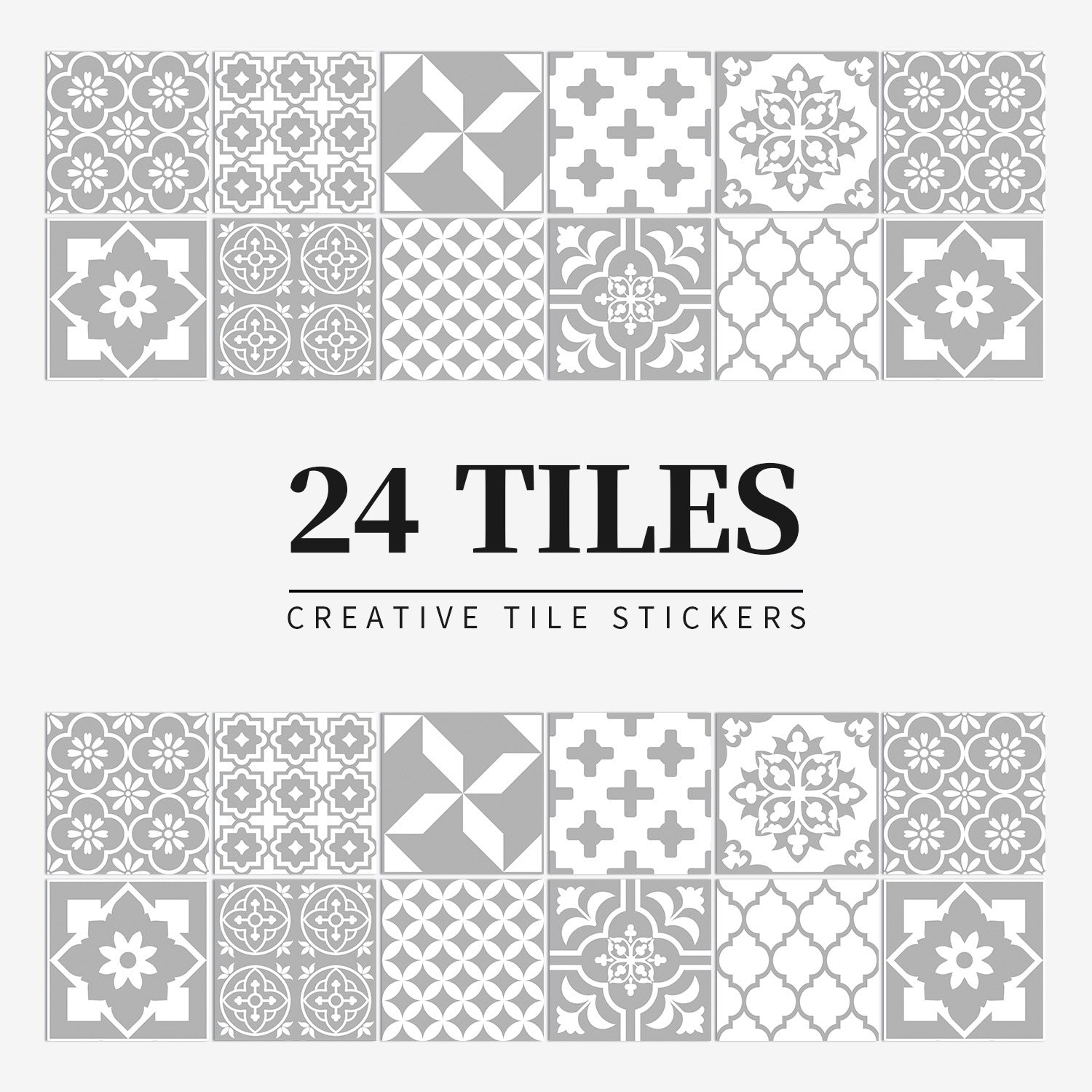 24 pieces of European mandala tiles