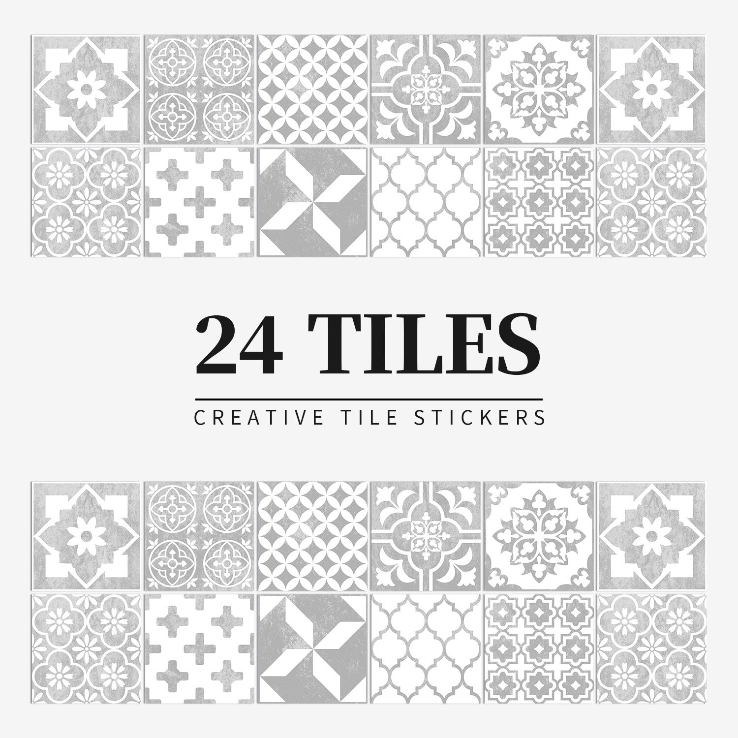 24 pieces of European mandala tiles