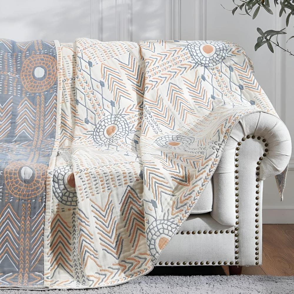 Reversible Chic Cotton Throw Blanket