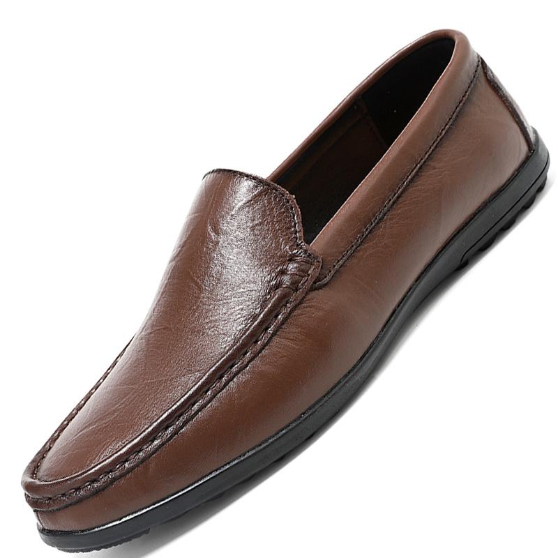 Bruine leren loafers/schoenen - Luca