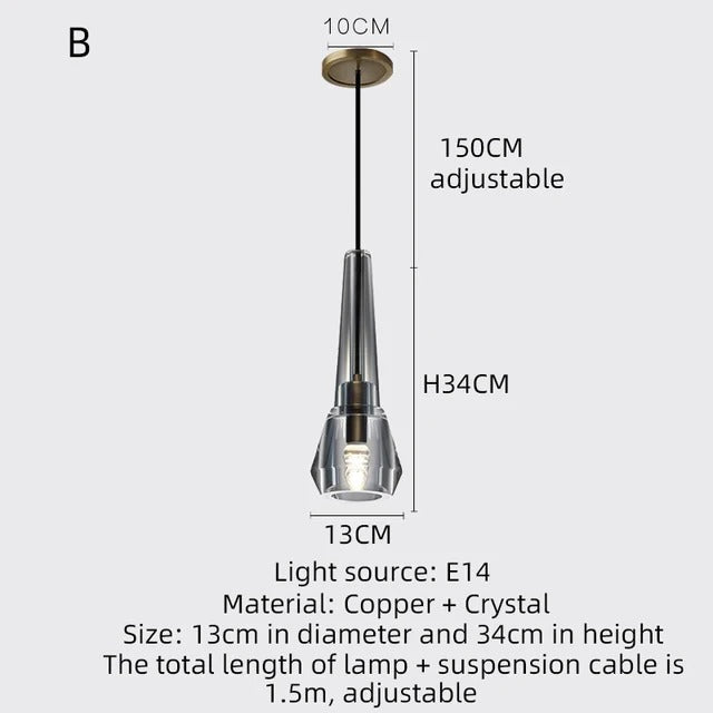 Single Benine - Postmodern helkoppar + K9 Crystal LED-lampor