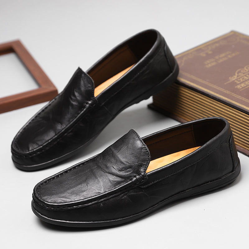 Bruine leren loafers/schoenen - Luca