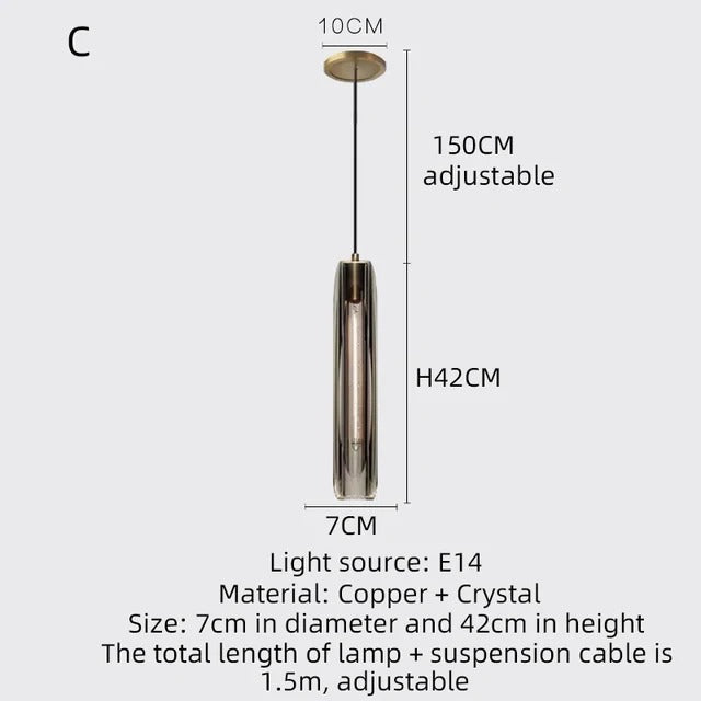 Single Benine - Postmodern helkoppar + K9 Crystal LED-lampor