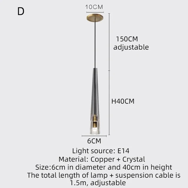 Single Benine - Postmodern helkoppar + K9 Crystal LED-lampor