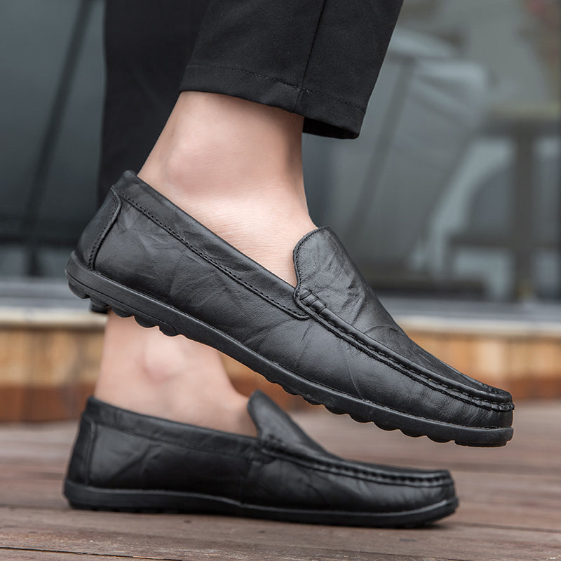 Bruine leren loafers/schoenen - Luca