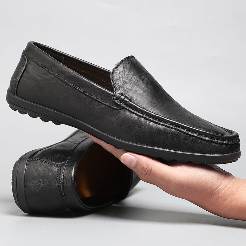 Bruine leren loafers/schoenen - Luca