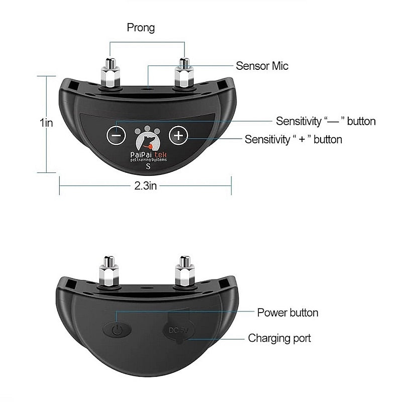 Triple Pack Waterproof Rechargeable Dog Bark Training Collar