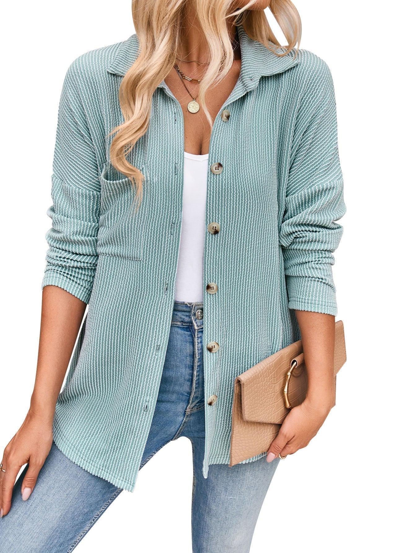 Claire™ - Striped Long Sleeve Blouse