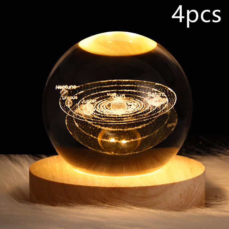 3D Galaxy Crystal Ball LED Night Lamp