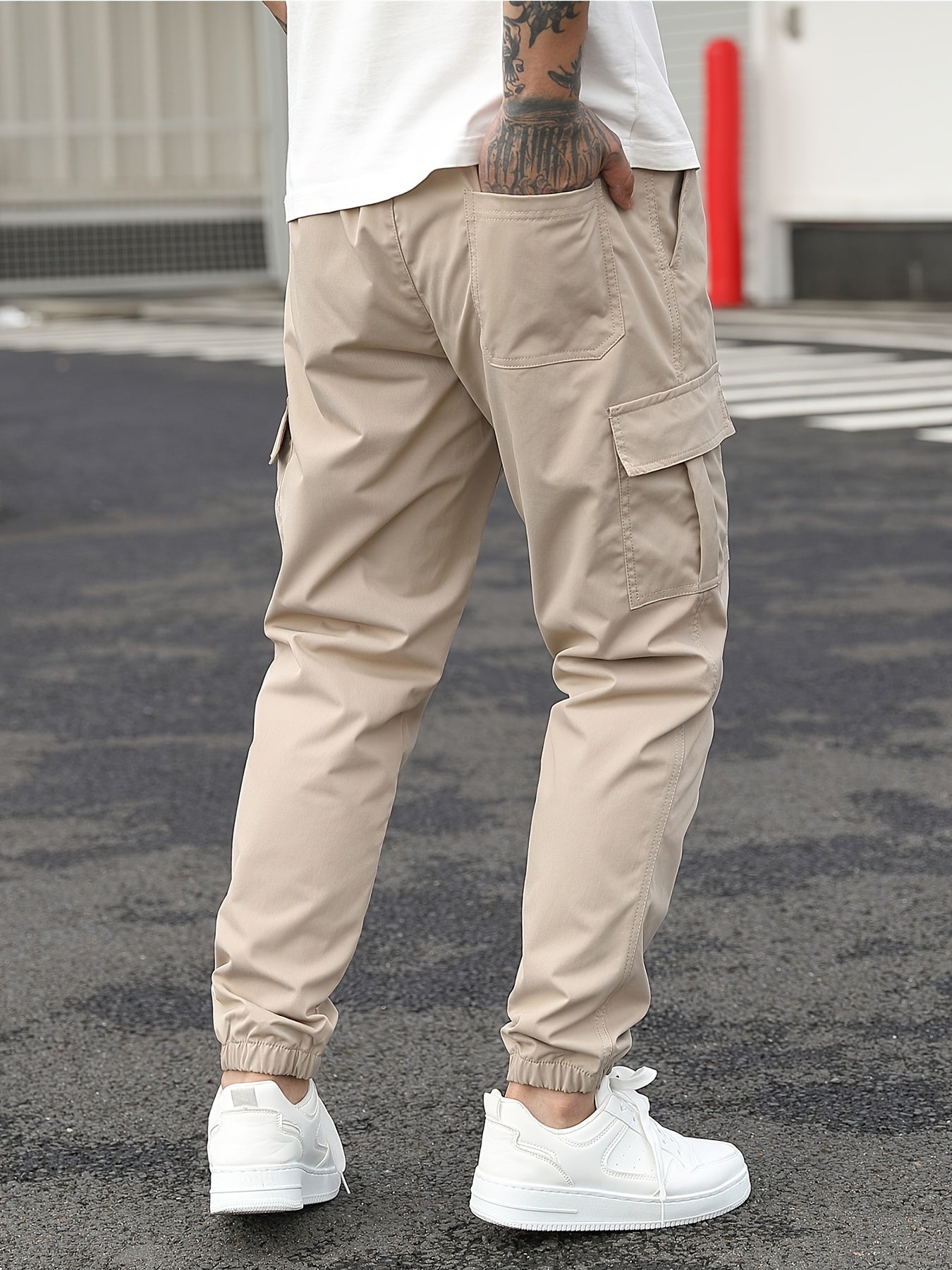 Beige Cargo Jogging Pants - Lukas