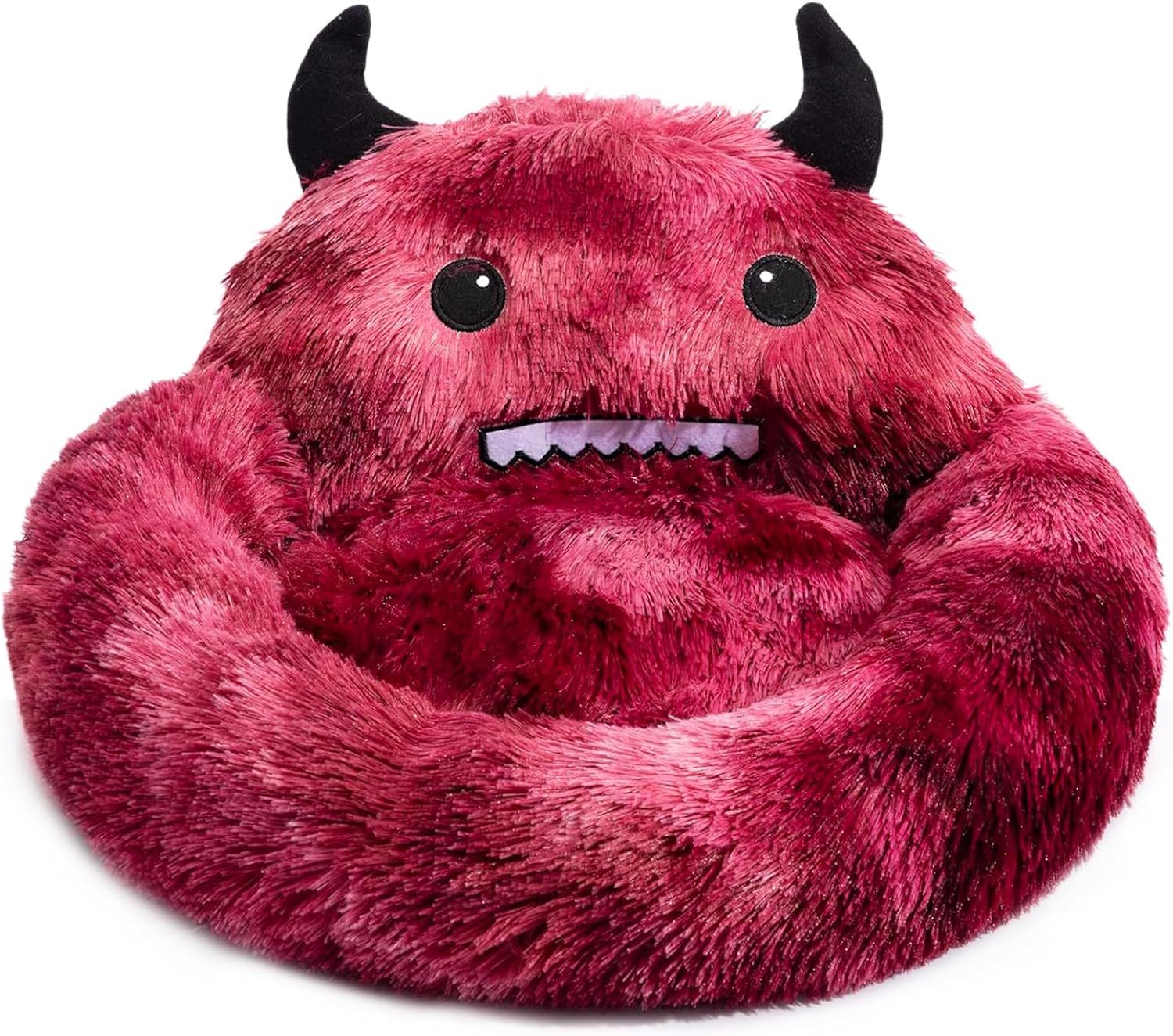 Monster Cozy Cave: Självuppvärmande Donut Pet Bed