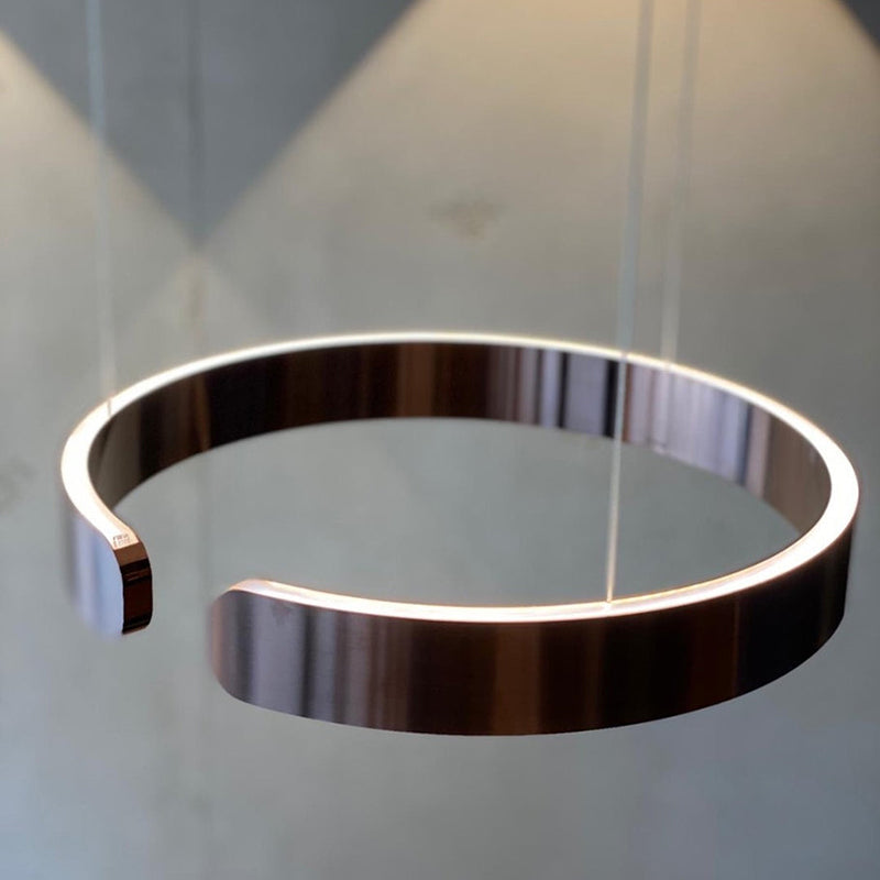 ModerneLuxe | Lustre LED circulaire contemporain – pour chambre, salle à manger et salon