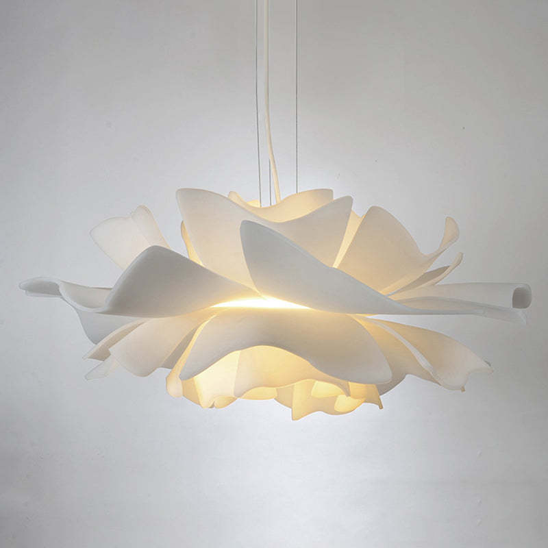 Bella Lampe à Suspension Design Moderne Fleur Blanc Métal Salon Chambre