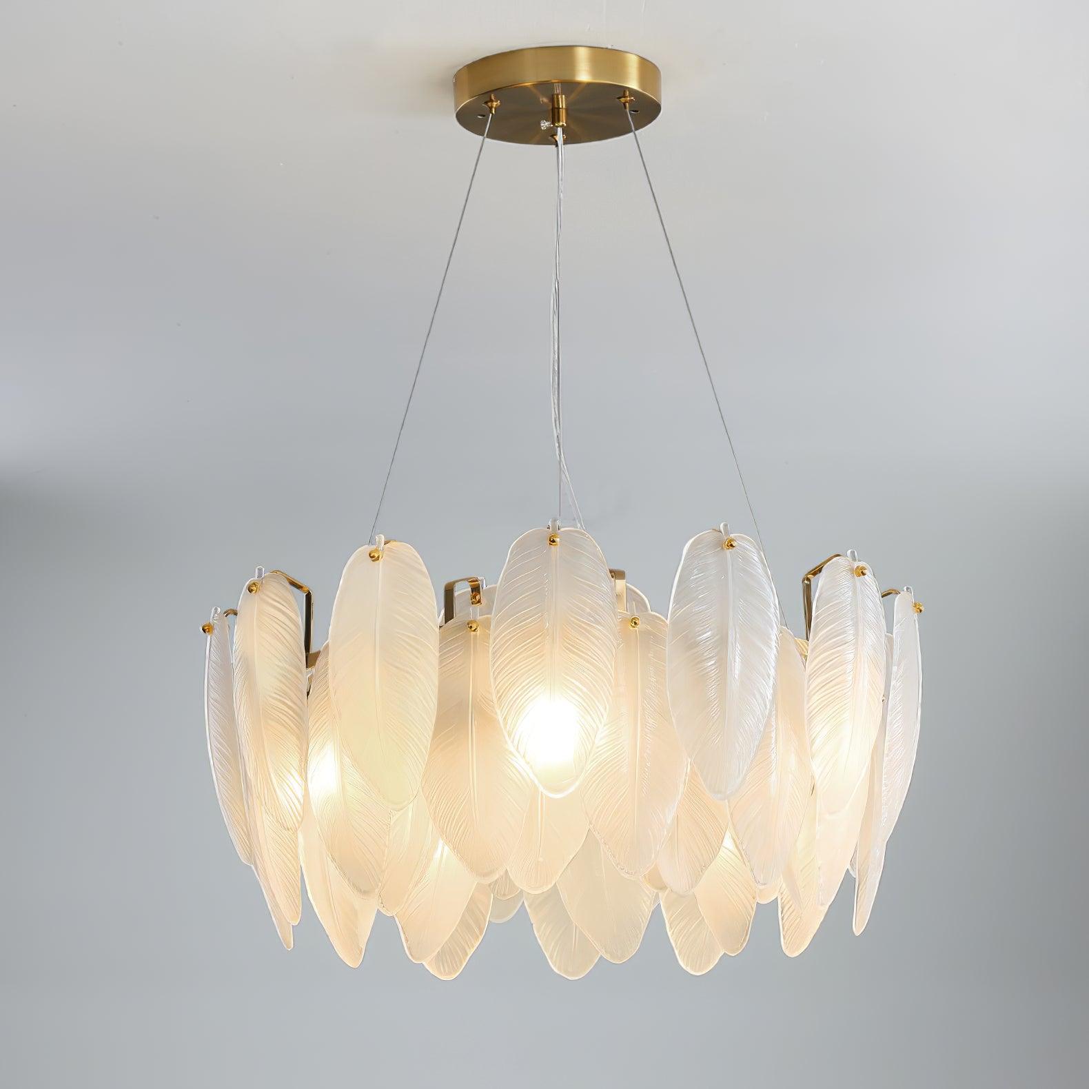 Fenne Glass Feather Chandelier