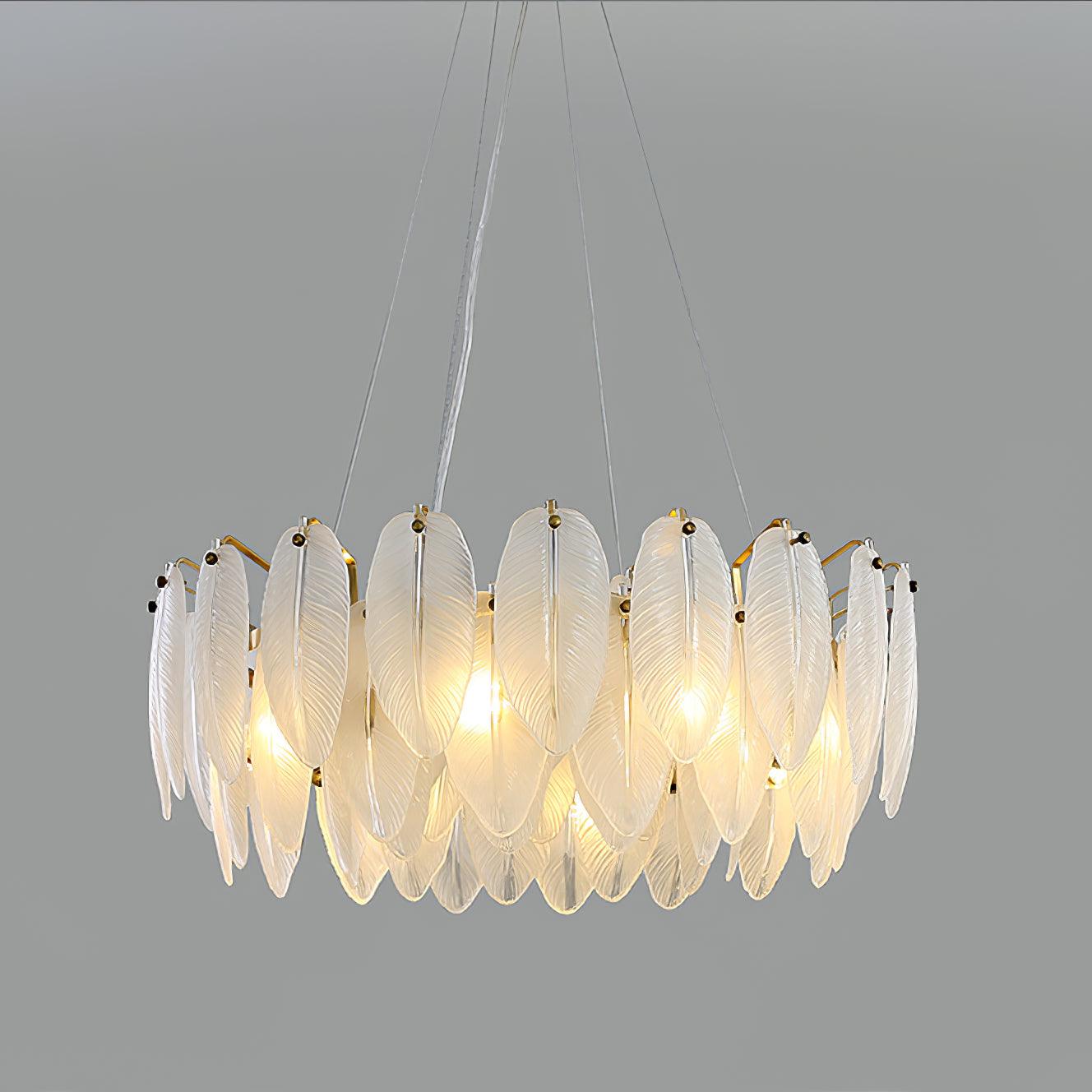 Fenne Glass Feather Chandelier