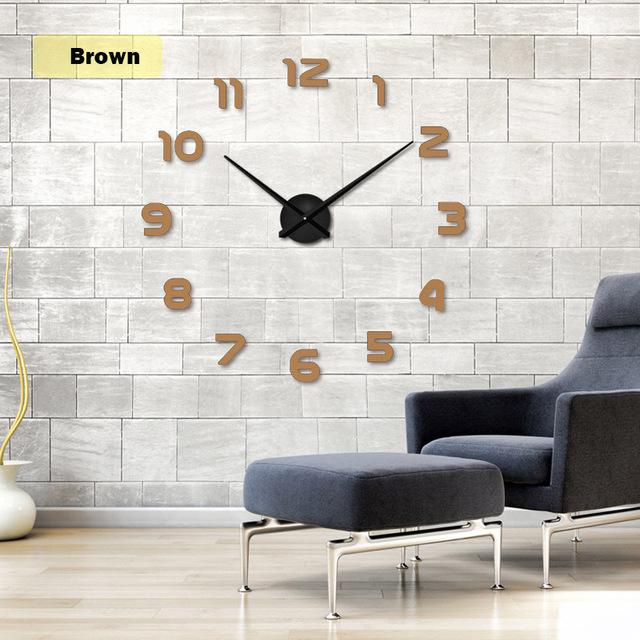 Horloge murale de salon en acrylique 3D pleine grandeur