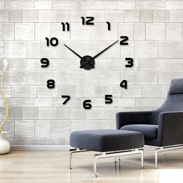 Reloj de pared de salón de acrílico 3D de tamaño completo