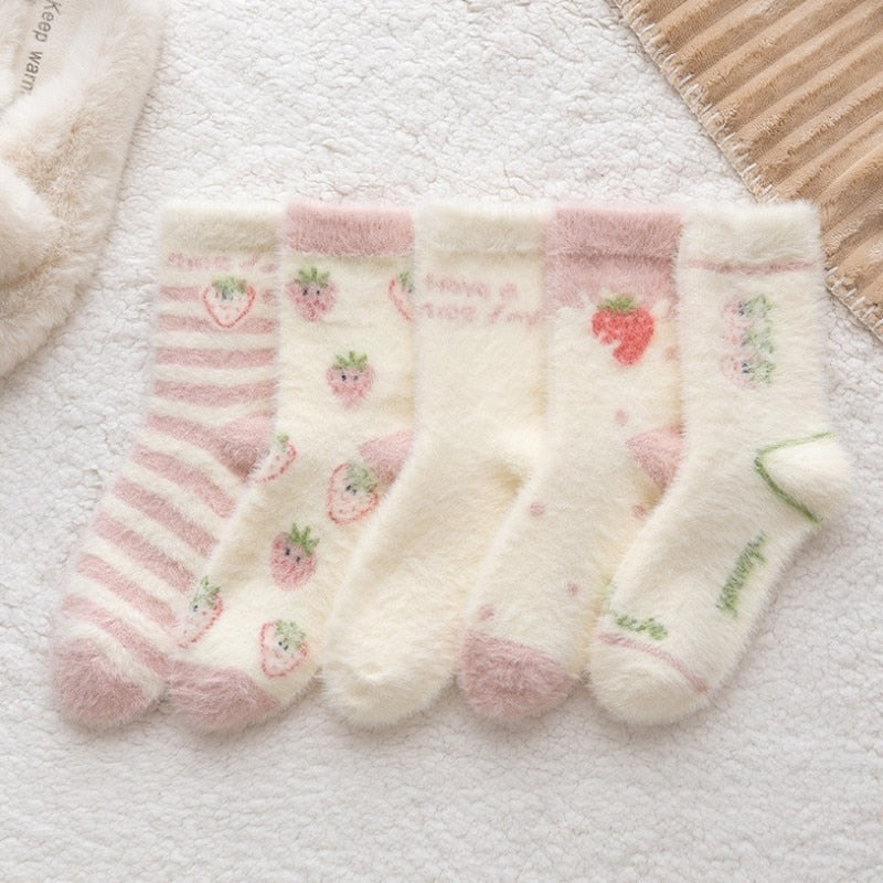 Chaussettes duveteuses à baies