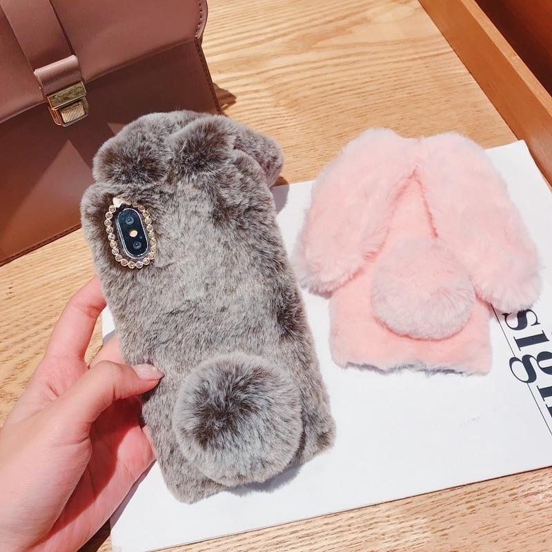 Coque iPhone en peluche lapin