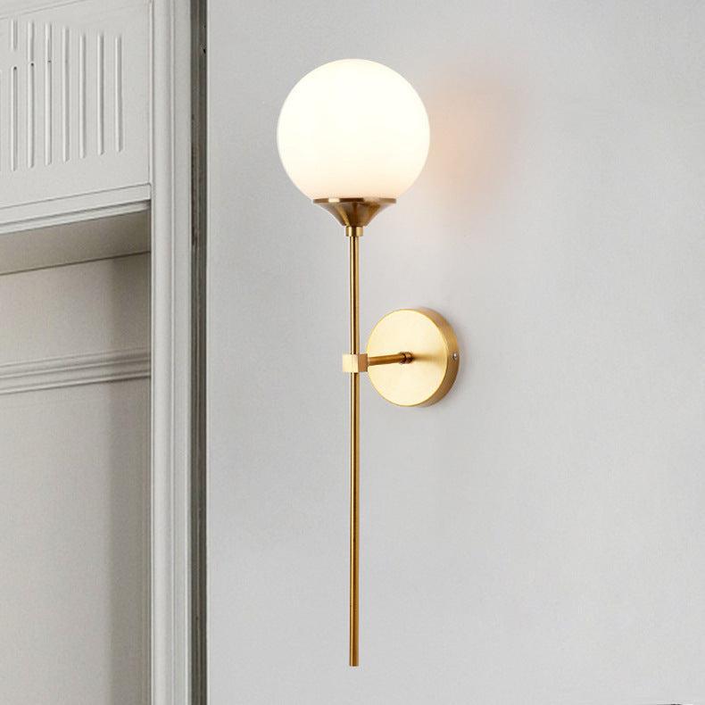 Glass Torch Brass Wall Light