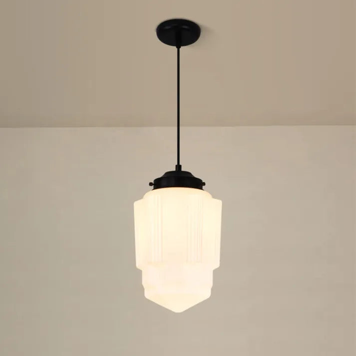 VintageGlow – Geometric Pendant Lamp in Matte Glass