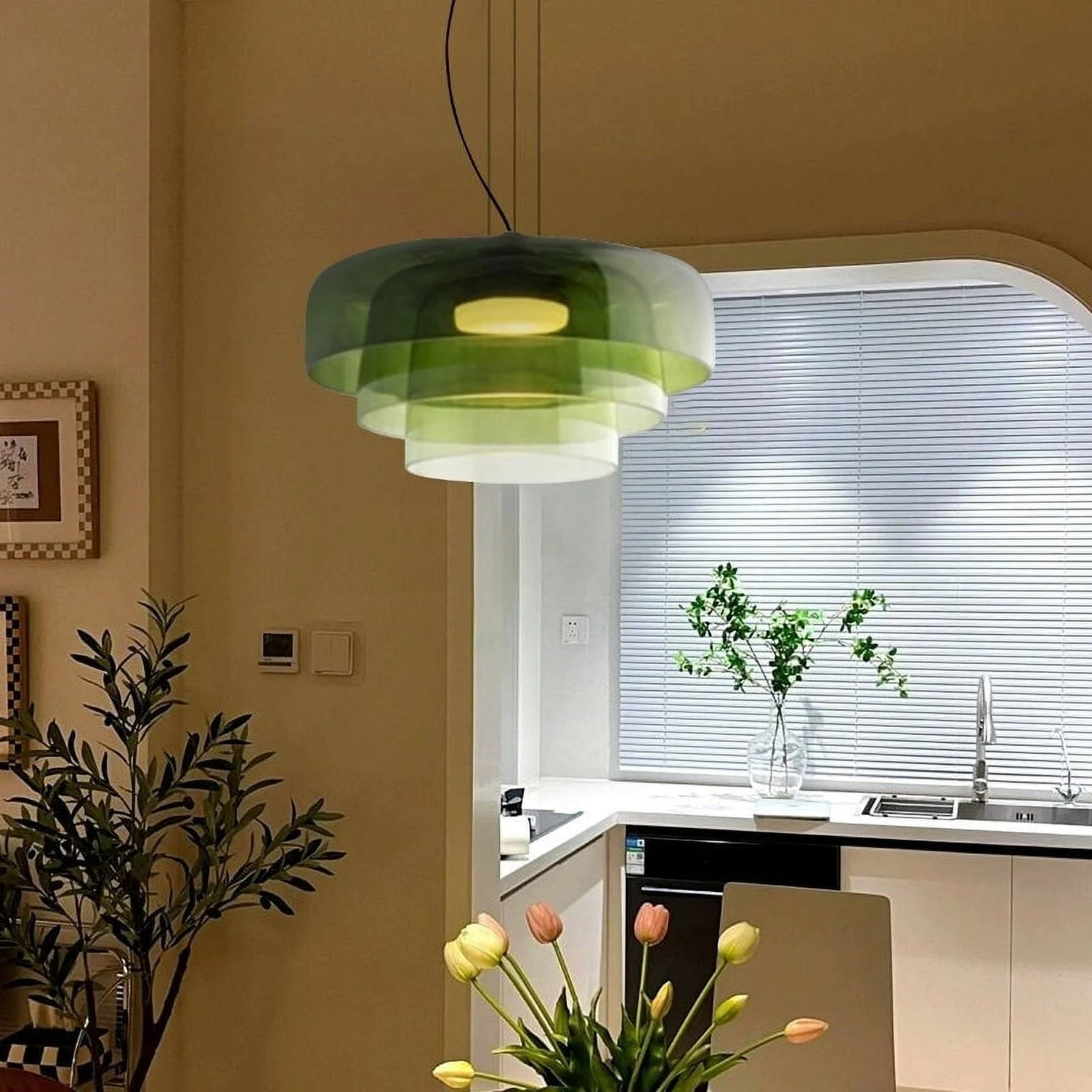 Lampe de plafond en verre