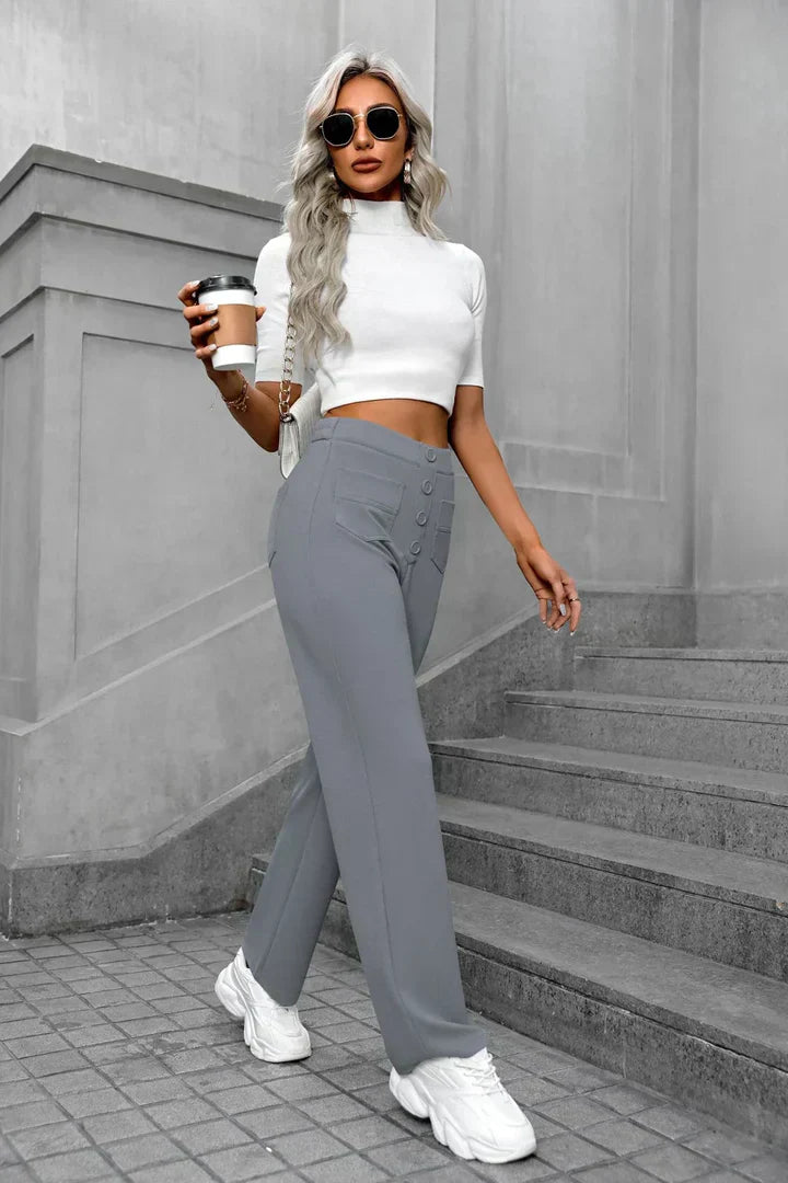 Grinta™ | High-waisted elastic casual pants