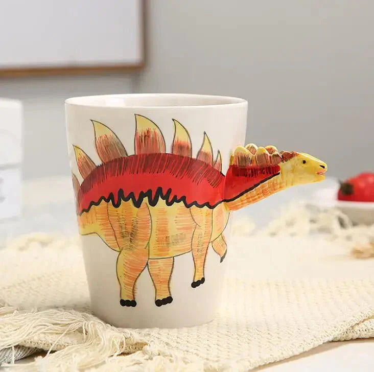 Handbemalte Dinosaurier-Tasse aus Keramik