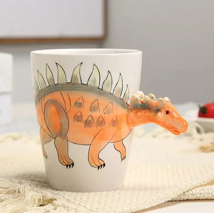 Handbemalte Dinosaurier-Tasse aus Keramik