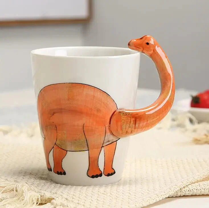 Handbemalte Dinosaurier-Tasse aus Keramik