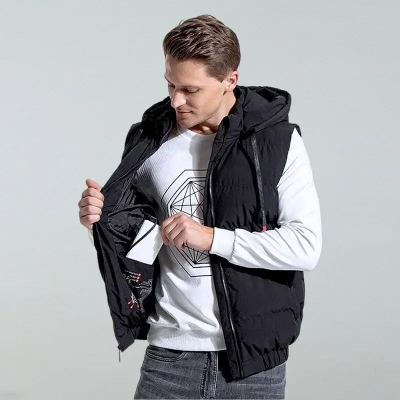 Gilet con cappuccio isolante ultra caldo - Gilet con cappuccio termoriscaldato per tutte le stagioni