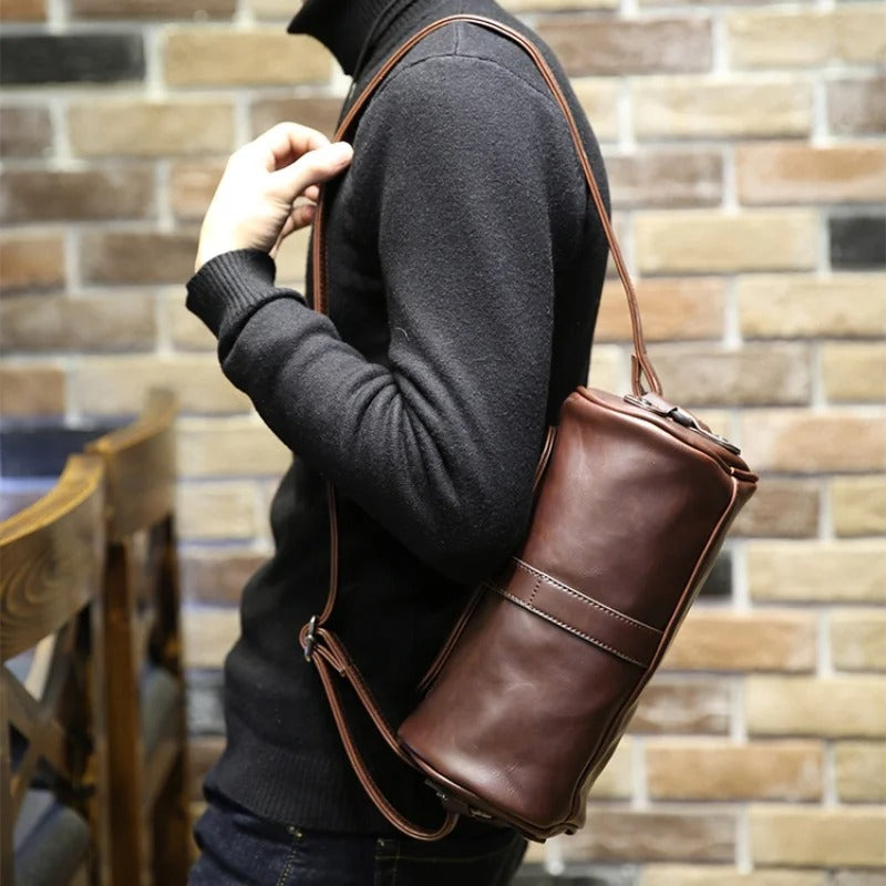 Sac à bandoulière baril vintage pour hommes