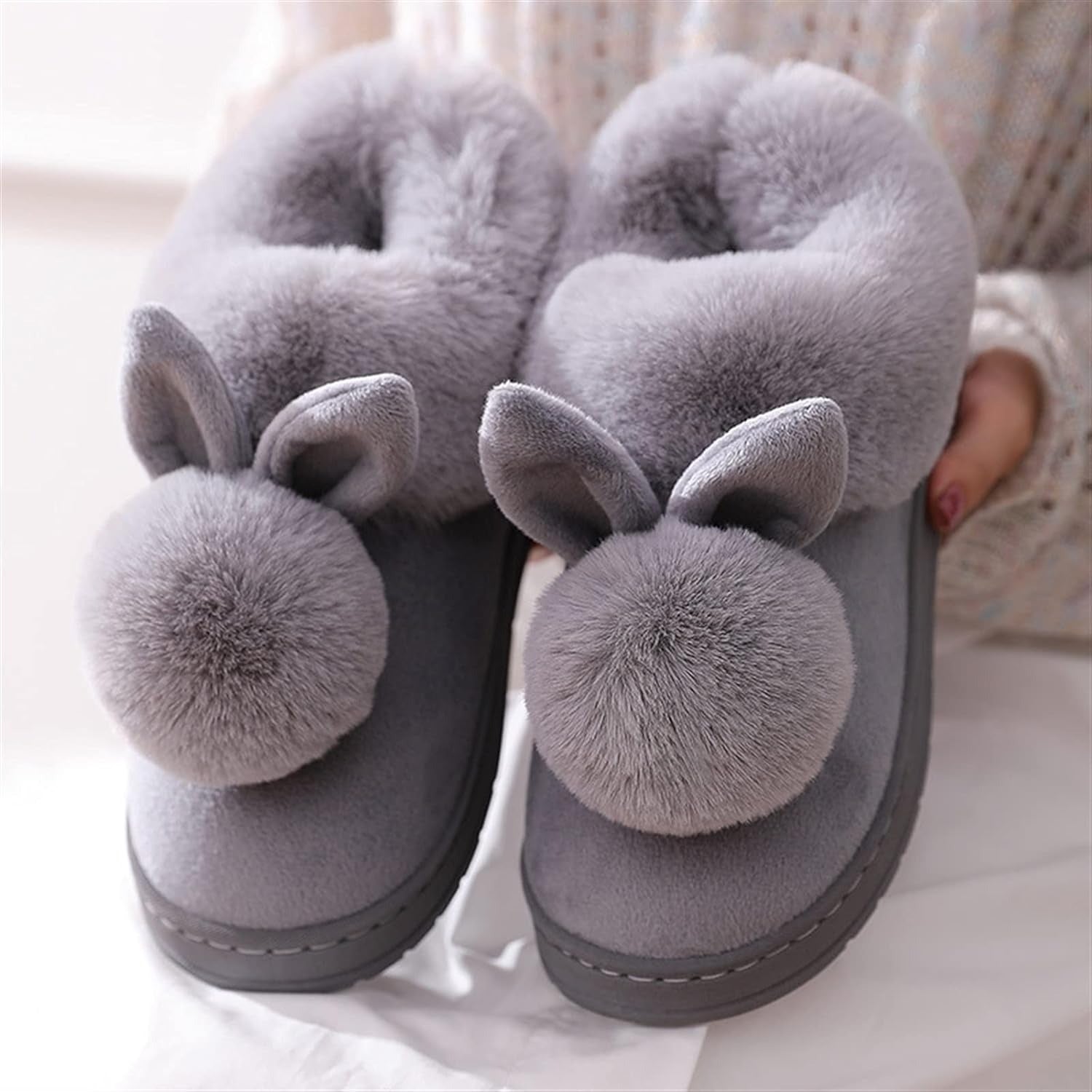 Chaussons en peluche lapin