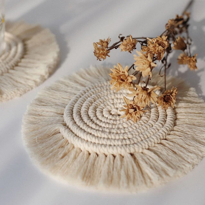 Håndlavede Macrame Coasters 3x bundt