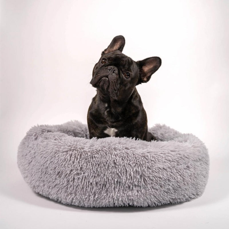 Round Plush Calming Donut Dog Bed for Small to Large Dogs