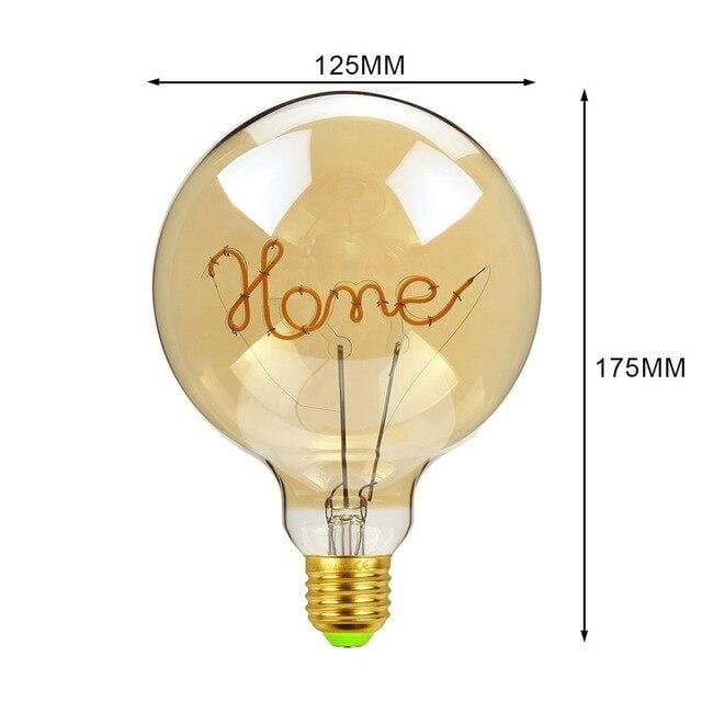 Großer LED-Edison-Globus und Holzsockel im industriellen Vintage-Stil