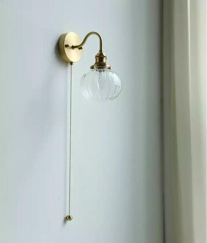 Luz de pared de bola de vidrio en estilo vintage