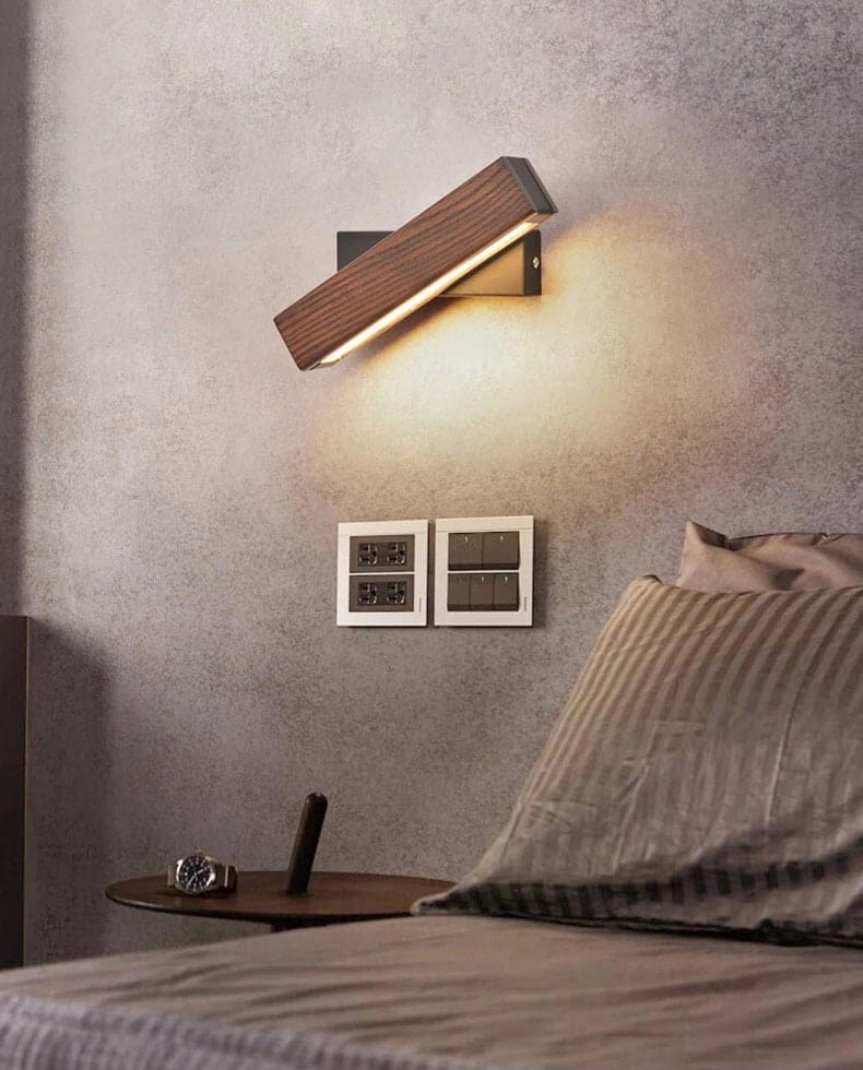 Noordse As Houten Rotatable Bedlamp LED Wandlamp