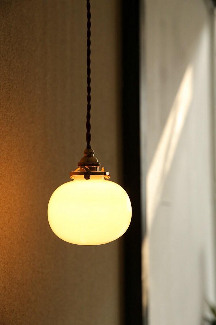 Handmade Glass Ball Pendant LED Light in Vintage Style - Bulb Included