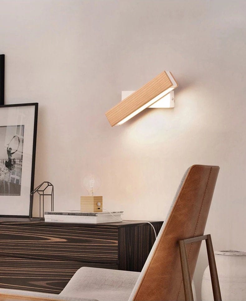 Noordse As Houten Rotatable Bedlamp LED Wandlamp