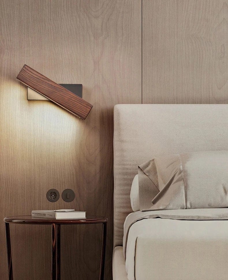 Noordse As Houten Rotatable Bedlamp LED Wandlamp