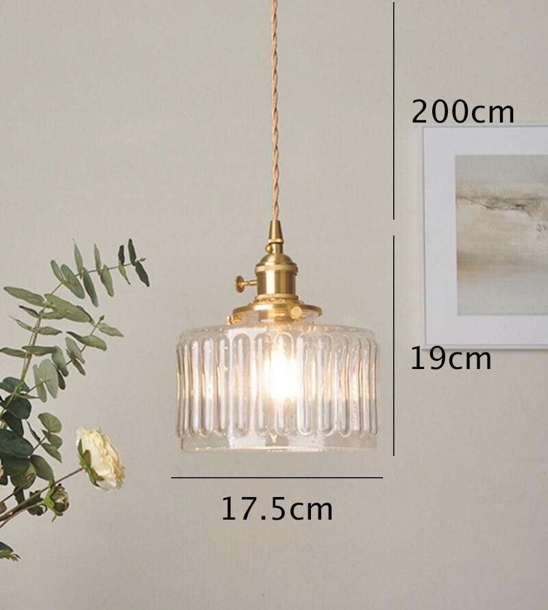 LED-hanglamp met korte cilinder van gecanneleerd glas in vintage stijl - Inclusief lamp