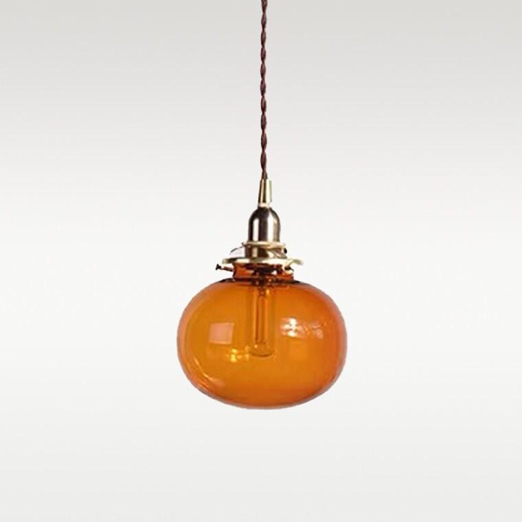 Handmade Glass Ball Pendant LED Light in Vintage Style - Bulb Included