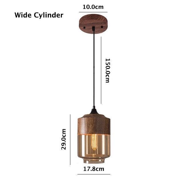 Lampe LED suspendue nordique en métal Woody avec abat-jour en verre couleur thé - Ampoule incluse